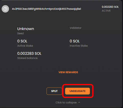 Unstaking with SolFlare 14