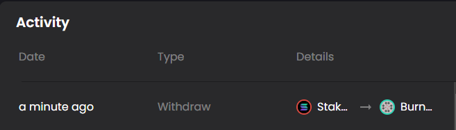 Unstaking with SolFlare 5