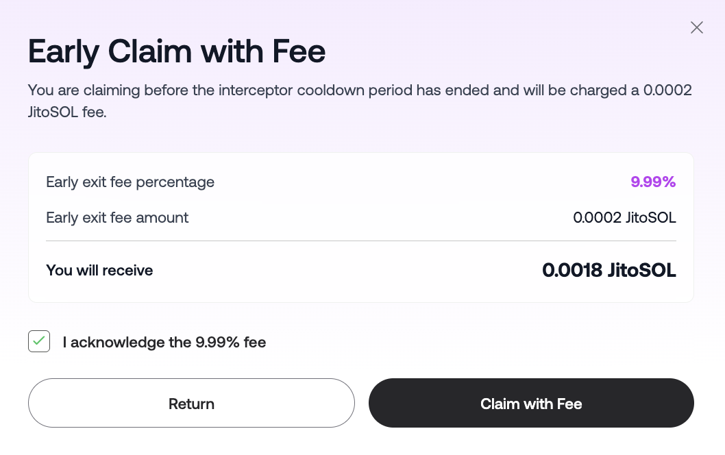 Early Claim Modal