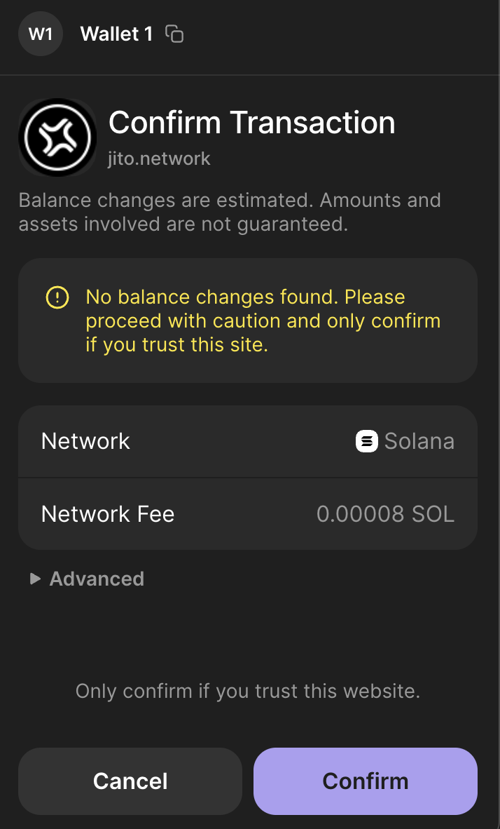 Wallet Confirmation - Deactivate