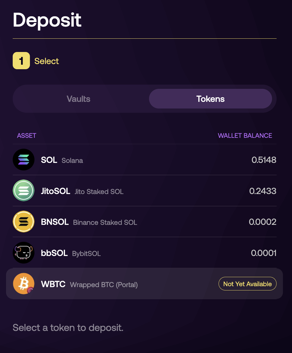 (Re)staking Home Page - Assets View