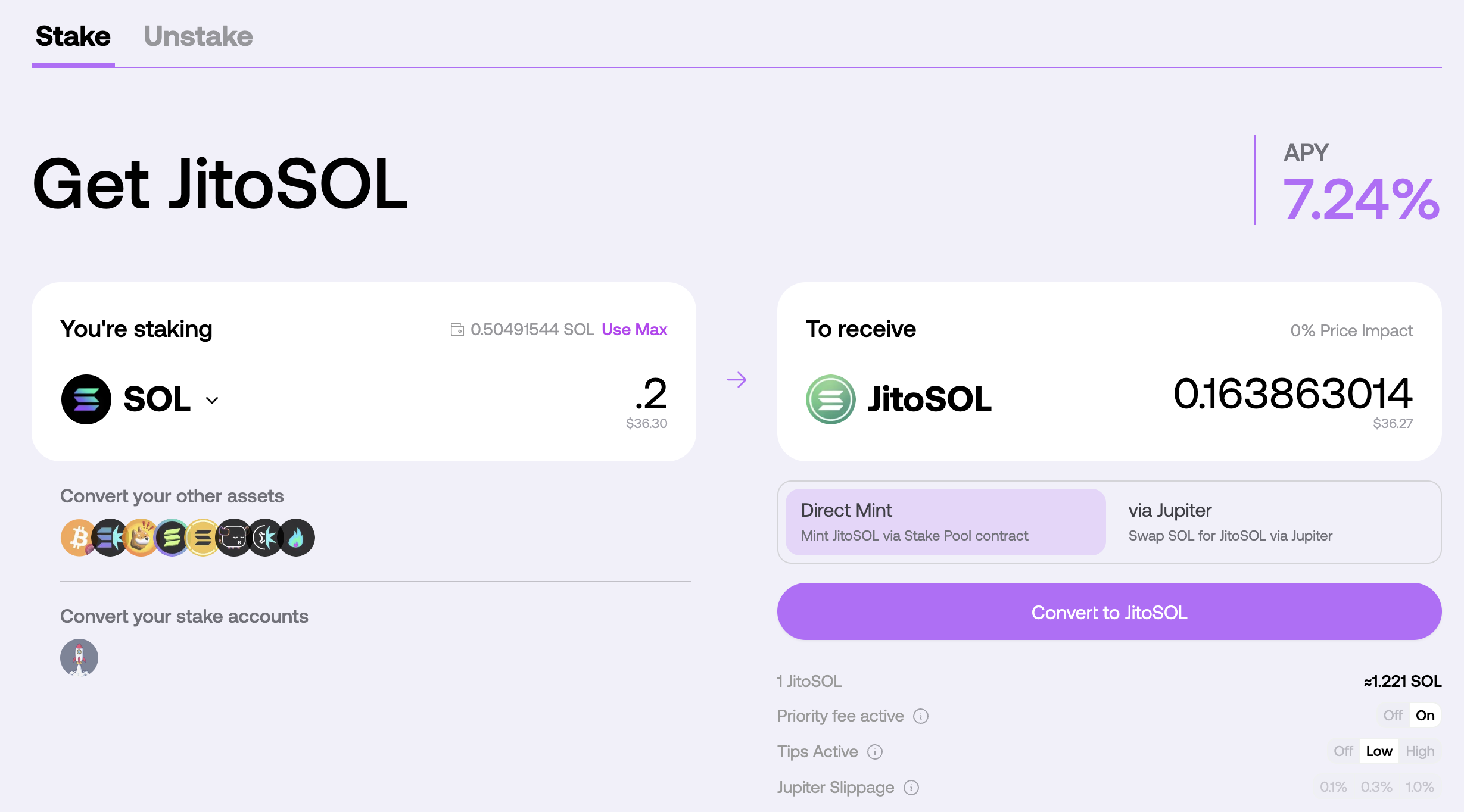 Direct Staking Flow