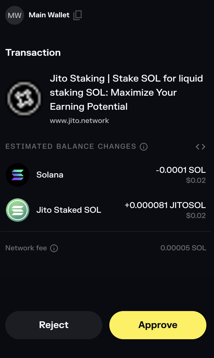 Solflare Wallet Confirmation